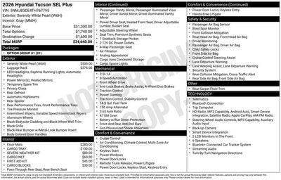 2026 Hyundai TUCSON SEL Plus