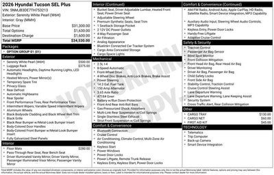 2026 Hyundai TUCSON SEL Plus