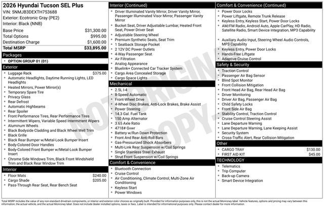 2026 Hyundai TUCSON SEL Plus