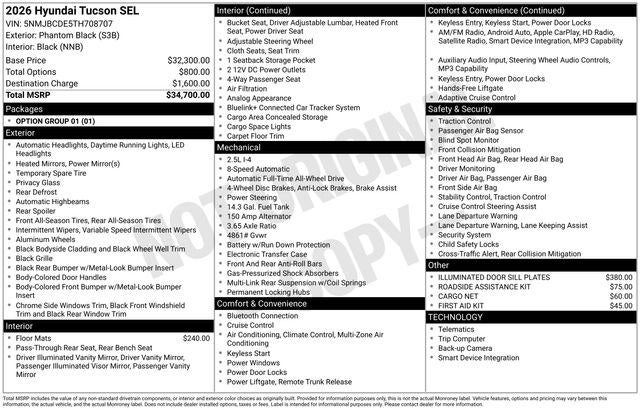 2026 Hyundai TUCSON SEL