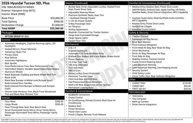 2026 Hyundai TUCSON SEL