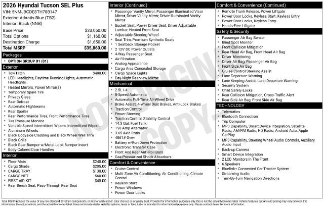 2026 Hyundai TUCSON SEL Plus
