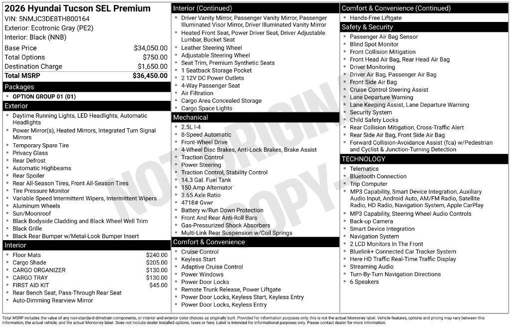 2026 Hyundai TUCSON SEL Premium
