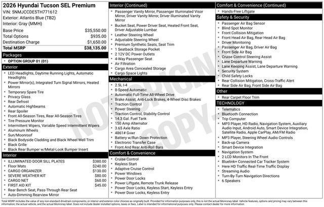 2026 Hyundai TUCSON SEL Premium
