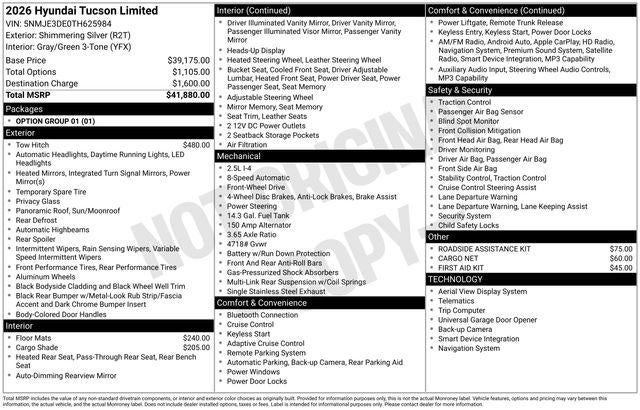 2026 Hyundai TUCSON Limited