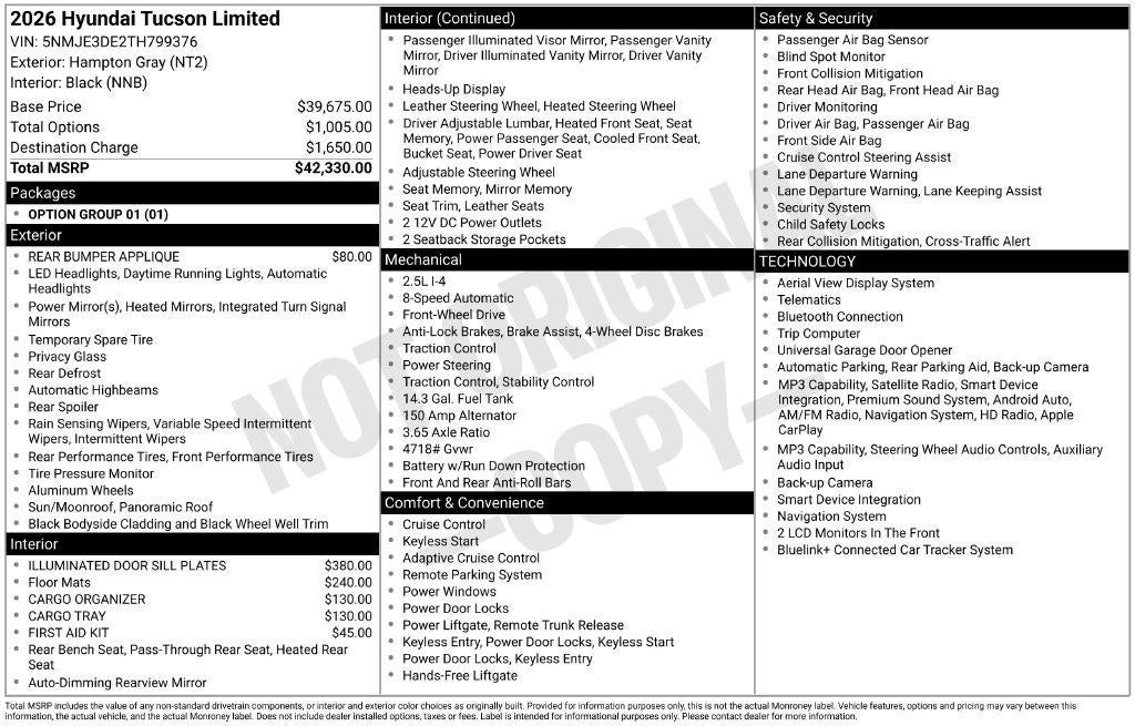 2026 Hyundai TUCSON Limited