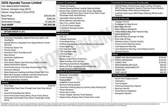 2026 Hyundai TUCSON Limited