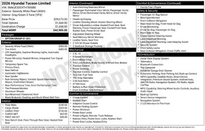 2026 Hyundai TUCSON Limited