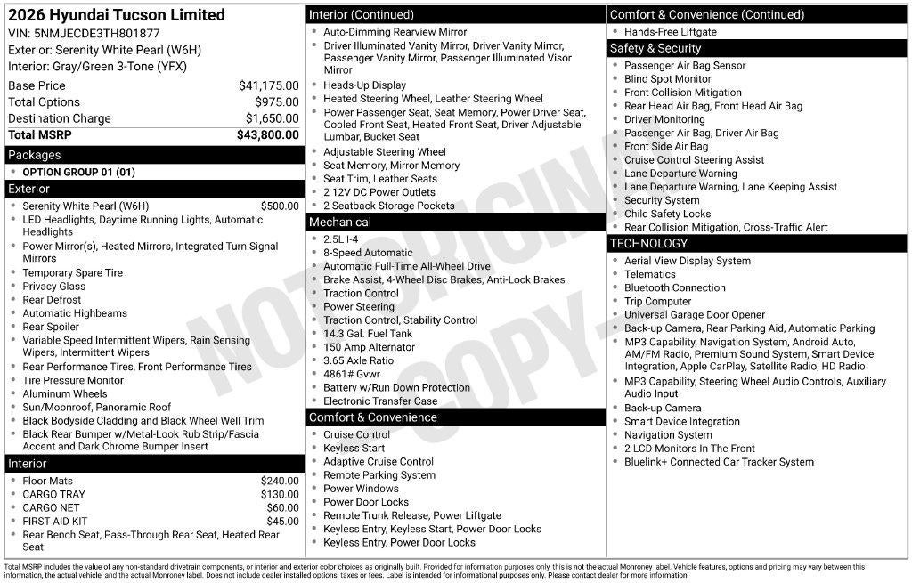 2026 Hyundai TUCSON Limited