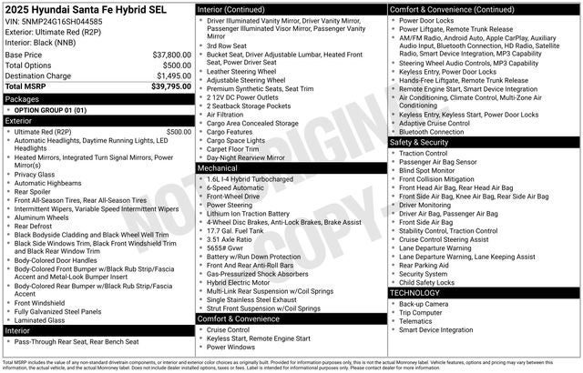 2025 Hyundai SANTA FE HYBRID SEL