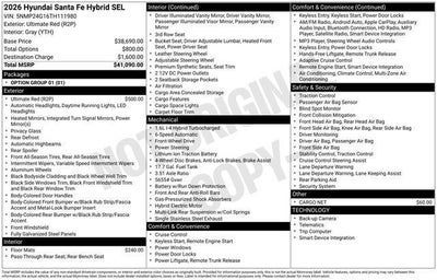 2026 Hyundai SANTA FE HYBRID SEL