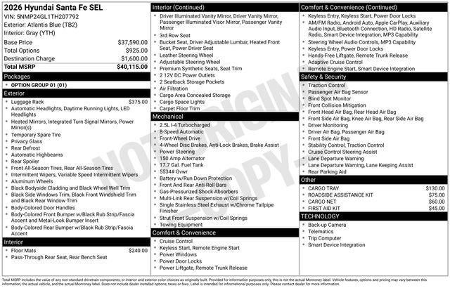 2026 Hyundai SANTA FE SEL