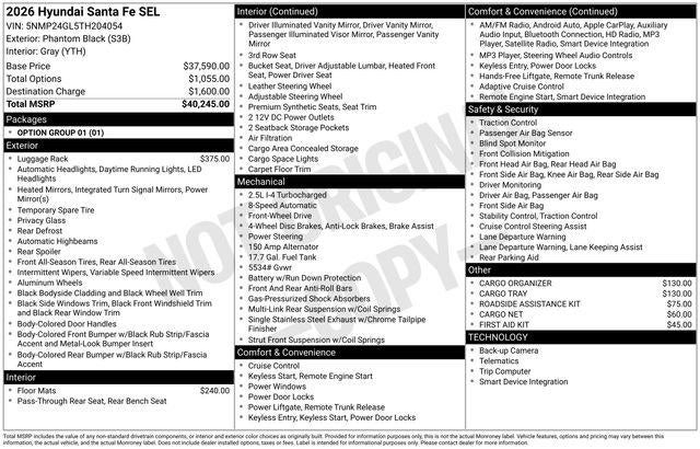 2026 Hyundai SANTA FE SEL