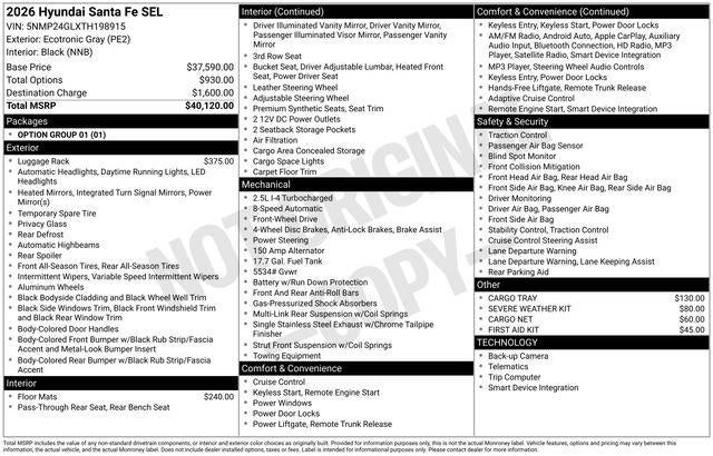 2026 Hyundai SANTA FE SEL