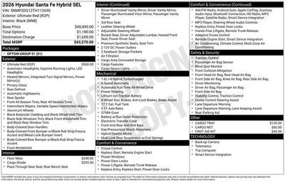 2026 Hyundai SANTA FE HYBRID SEL