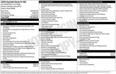 2026 Hyundai SANTA FE SEL