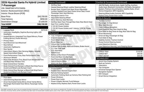 2026 Hyundai SANTA FE HYBRID Limited