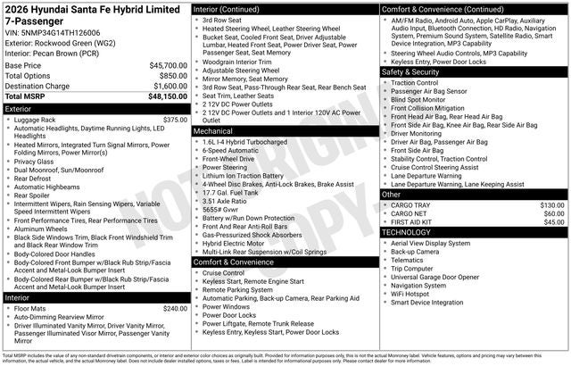 2026 Hyundai SANTA FE HYBRID Limited