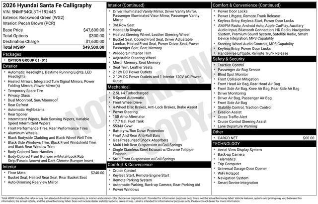 2026 Hyundai SANTA FE Calligraphy