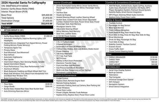 2026 Hyundai SANTA FE Calligraphy