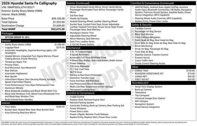 2026 Hyundai SANTA FE Calligraphy