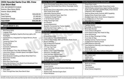 2026 Hyundai SANTA CRUZ SEL