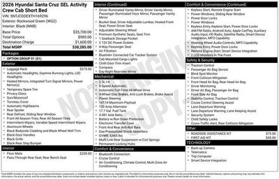 2026 Hyundai SANTA CRUZ SEL