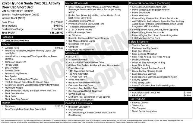 2026 Hyundai SANTA CRUZ SEL