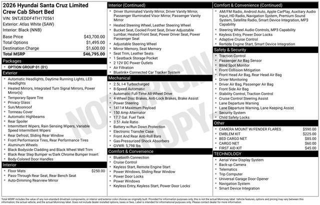 2026 Hyundai SANTA CRUZ Limited