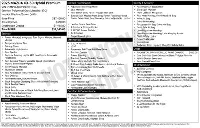 2025 Mazda Mazda CX-50 Hybrid Premium