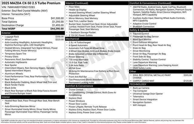 2025 Mazda Mazda CX-50 2.5 Turbo Premium Package