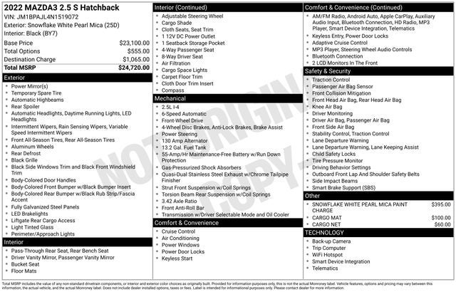 2022 Mazda Mazda3 2.5 S