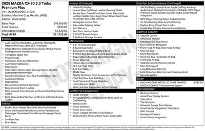 2025 Mazda Mazda CX-90 3.3 Turbo Premium Plus