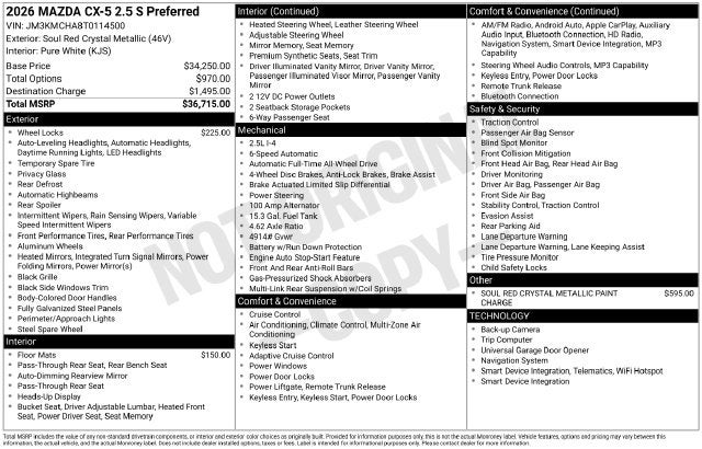 2026 Mazda Mazda CX-5 2.5 S Preferred