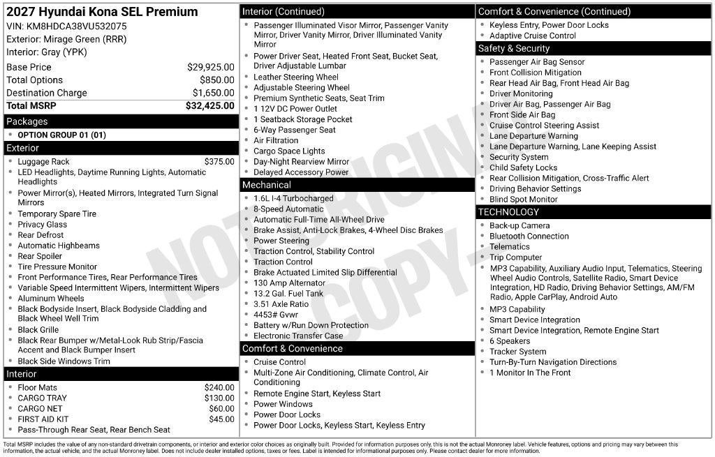 2027 Hyundai KONA SEL Premium
