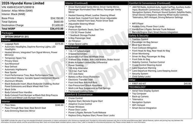 2026 Hyundai KONA Limited