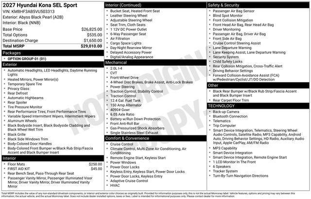 2027 Hyundai KONA SEL Sport