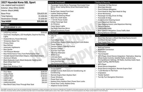 2027 Hyundai KONA SEL Sport