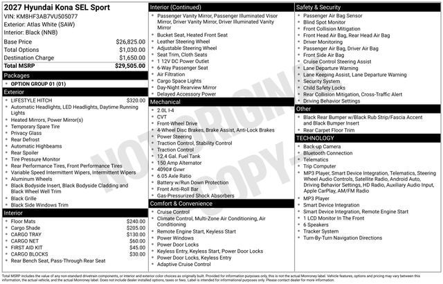 2027 Hyundai KONA SEL Sport