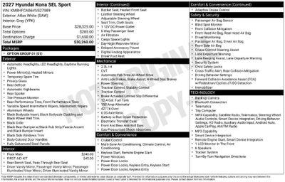 2027 Hyundai KONA SEL Sport