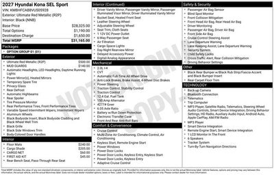 2027 Hyundai KONA SEL Sport