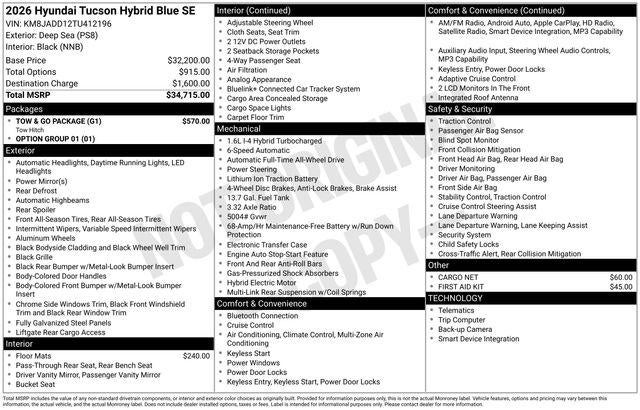 2026 Hyundai TUCSON HYBRID Blue