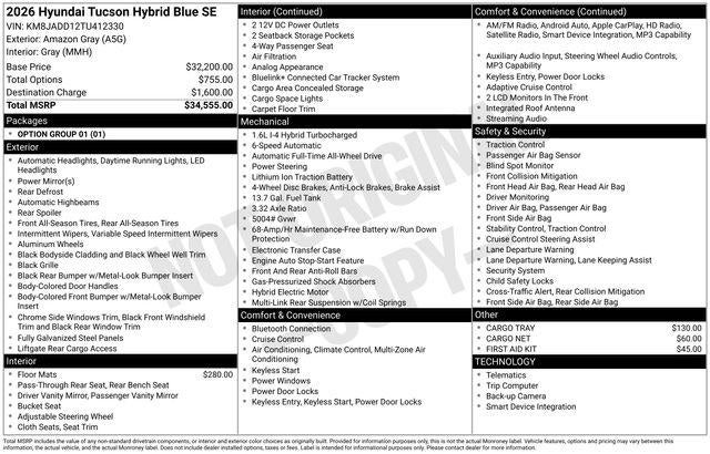2026 Hyundai TUCSON HYBRID Blue