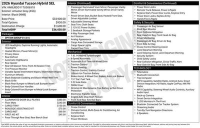 2026 Hyundai TUCSON HYBRID SEL