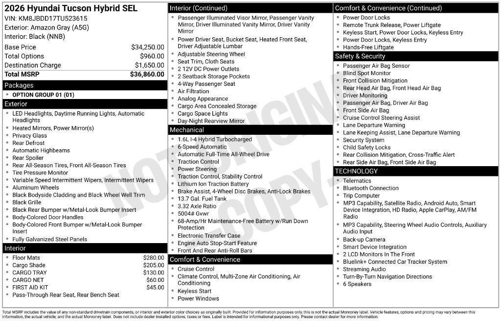 2026 Hyundai TUCSON HYBRID SEL