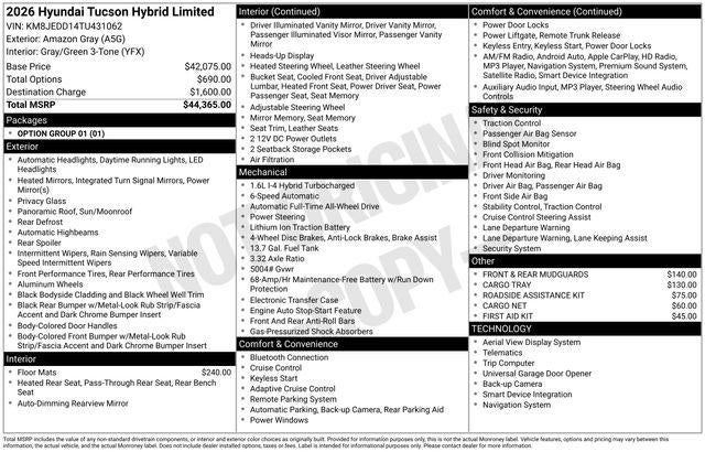 2026 Hyundai TUCSON HYBRID Limited