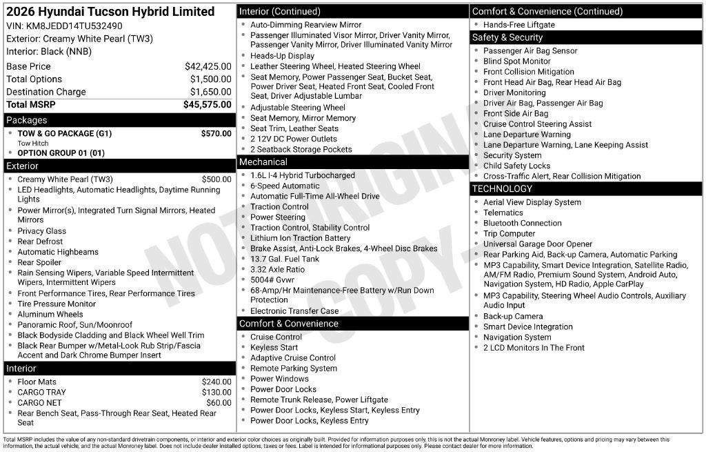 2026 Hyundai TUCSON HYBRID Limited