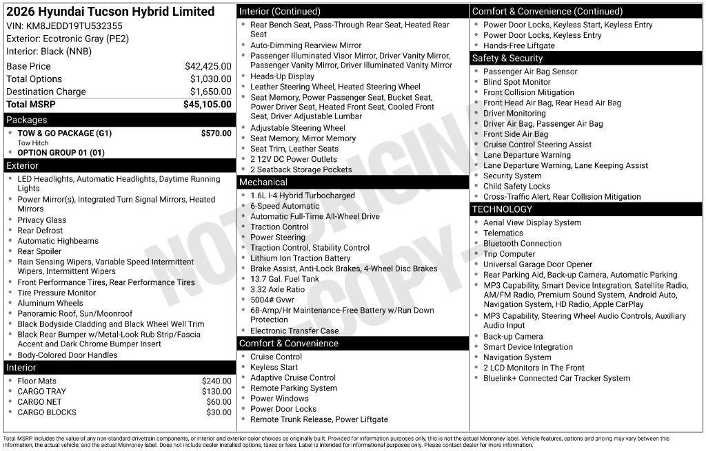 2026 Hyundai TUCSON HYBRID Limited