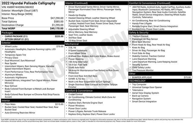 2022 Hyundai PALISADE Calligraphy