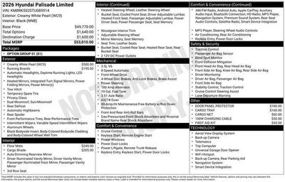 2026 Hyundai PALISADE Limited